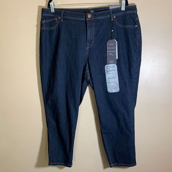 1822 Blue Crop Skinny Jeans NWT - Picture 1 of 7